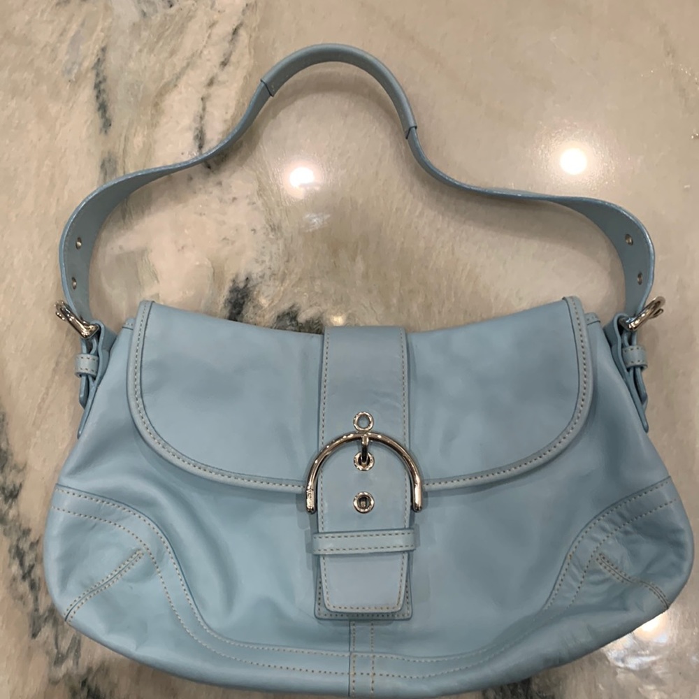 Coach 9248- used, light blue shoulder bag.